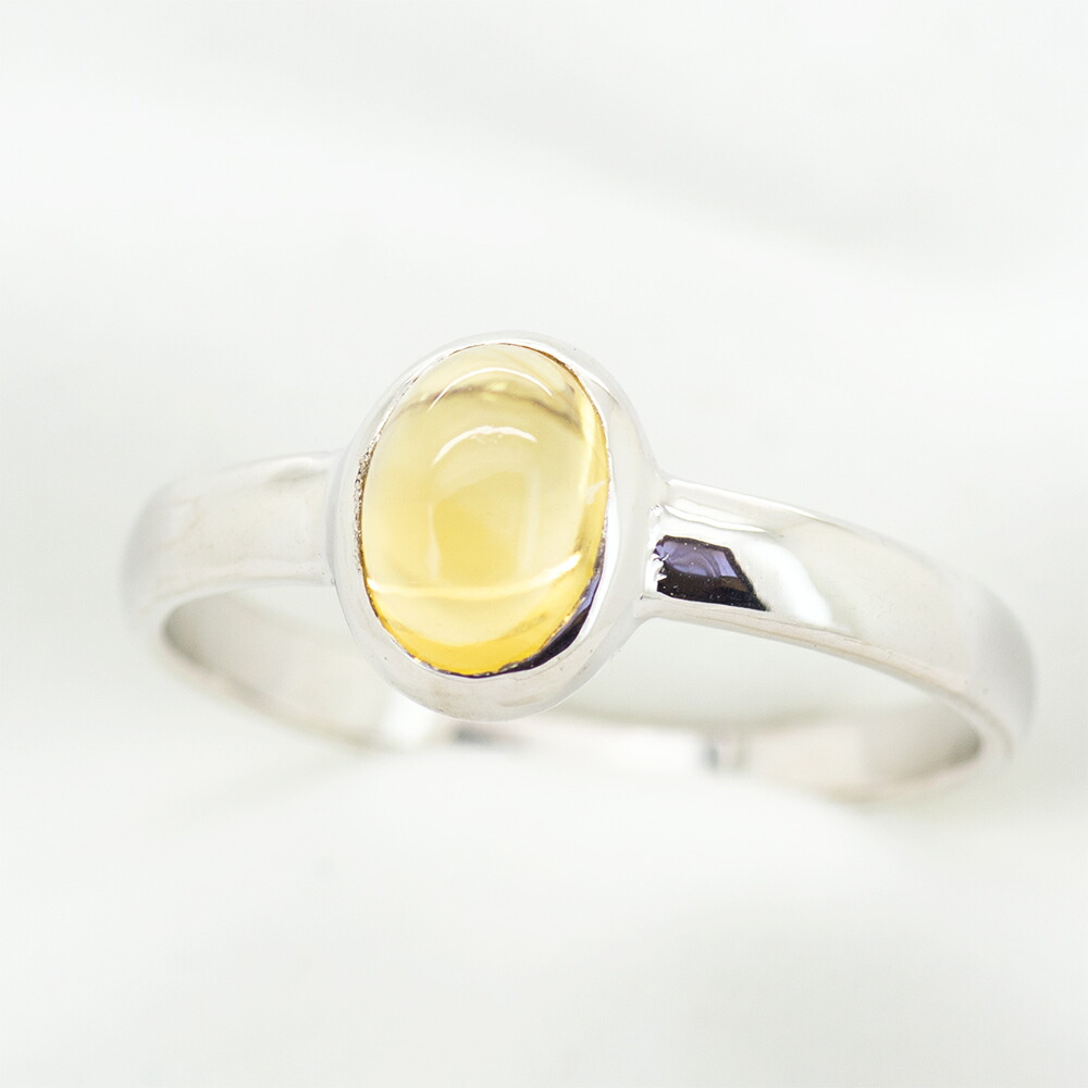 【選べる地金】シトリン 一粒リング 1.0ct K10WG/K10YG|ubazakura