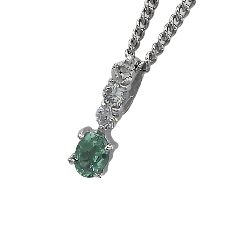 【選べる地金】天然 アレキサンドライト ペンダント0.15ct Pt900/K18WG/K18YG ダイヤモンド付|ubazakura