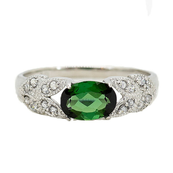 楽天市場】K18 18金 リング グリーントルマリンリング 4.0mm×6.0mm