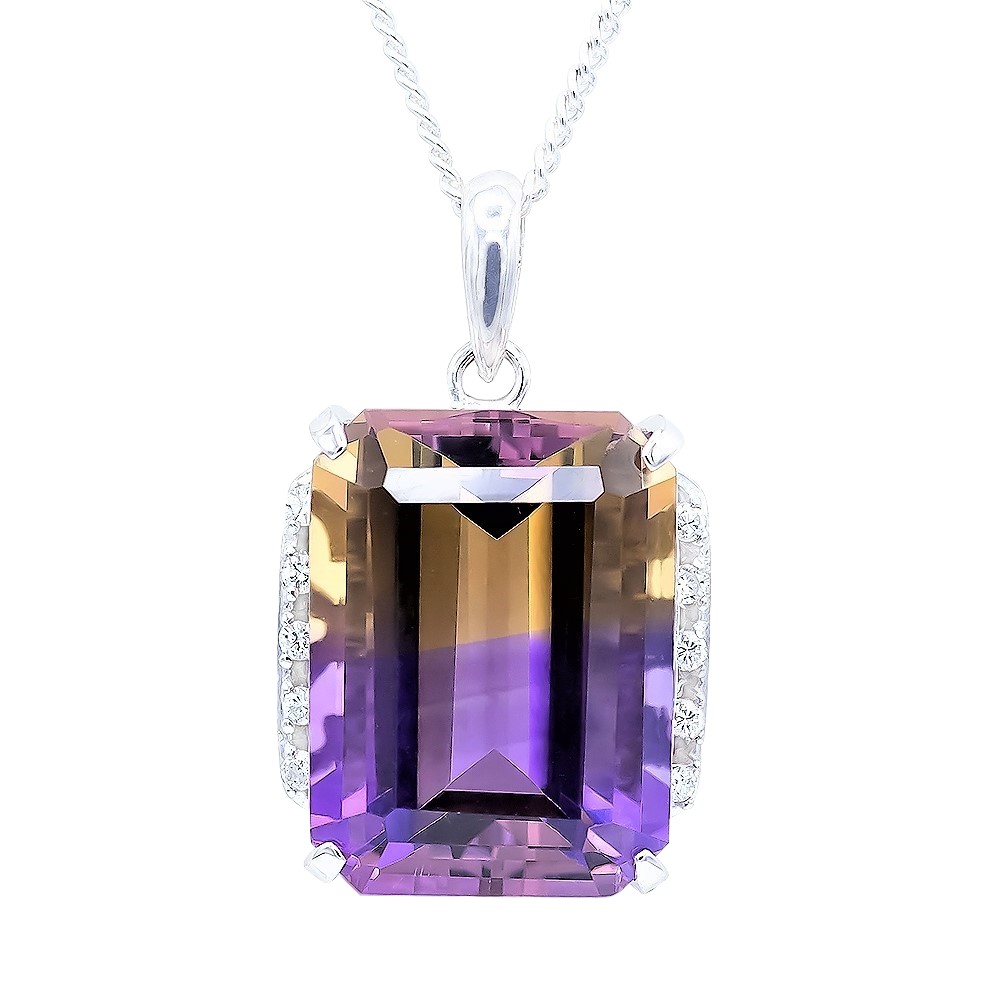楽天市場】アメトリン 4ct ペンダント ダイヤ入り : サン