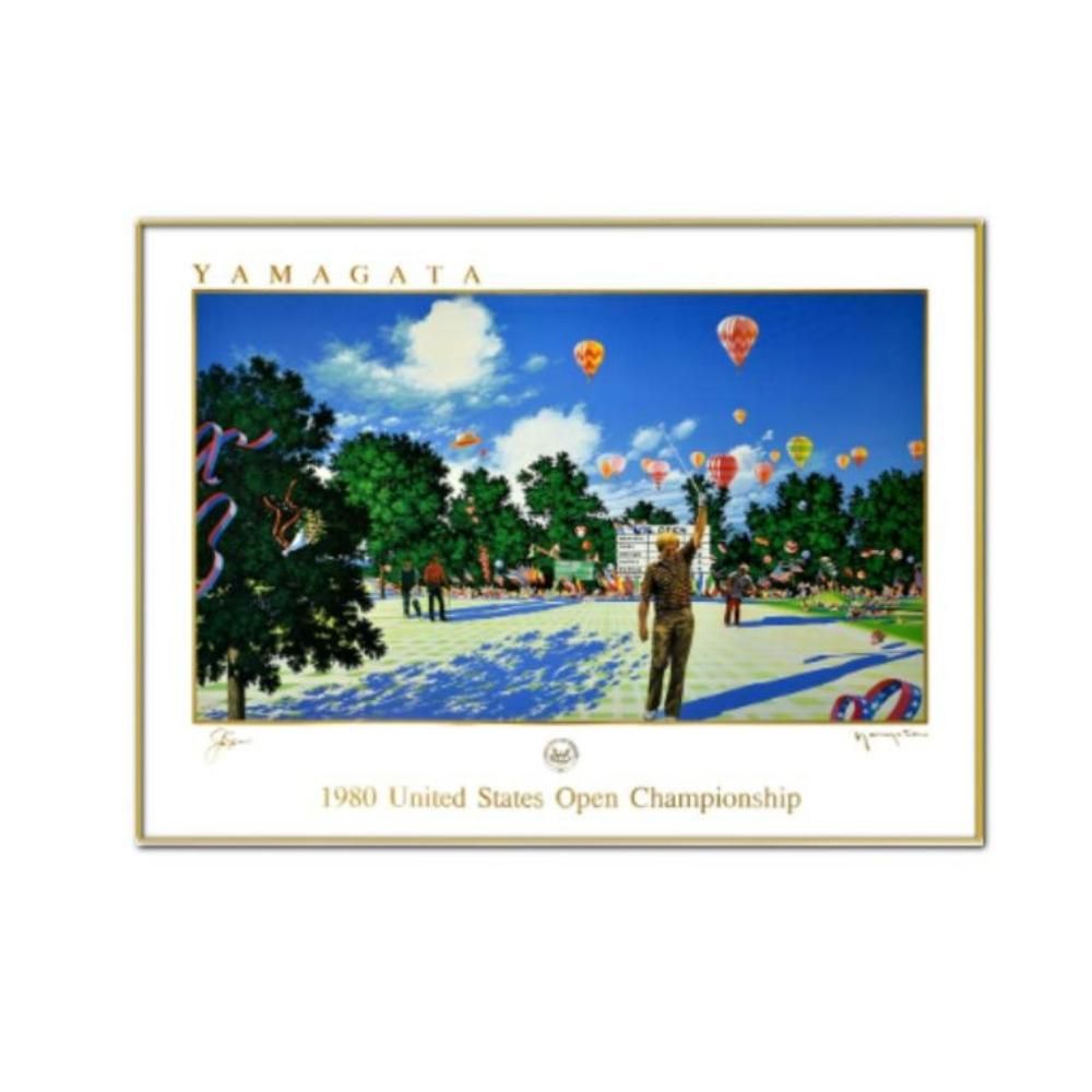 絵画 ヒロヤマガタ ヒロ・ヤマガタ 1980 United States Open Championship YA-15 ゴルフ ポスター メルヘン・子供部屋 額入り インテリア 壁 おしゃれ 壁掛け リビング 寝室 新築祝い 開業祝い 開店祝い プレゼント