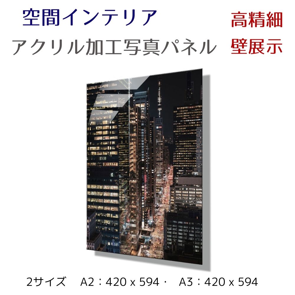 写真パネル 壁インテリア ウォールアート/ ニューヨークの夜景/New York Night/ 絵画  ポスター 額入り インテリア 壁 おしゃれ 壁掛け リビング 寝室 ホテル タワマン ホール 施設 新築祝い 開業祝い 開店祝い プレゼント玄関 部屋に飾る 植物 花  ギフト アートパネル