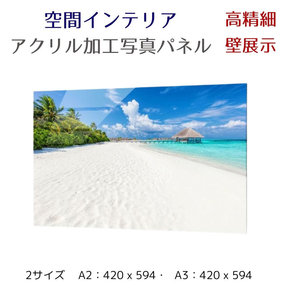 写真パネル 壁インテリア ウォールアート/ モルディブの島/ Island in Maldives/ 絵画 ポスター 額入り インテリア 壁 おしゃれ 壁掛け リビング 寝室 ホテル タワマン ホール 施設 新築祝い 開業祝い 開店祝い プレゼント玄関 部屋に飾る 植物 花 ギフト