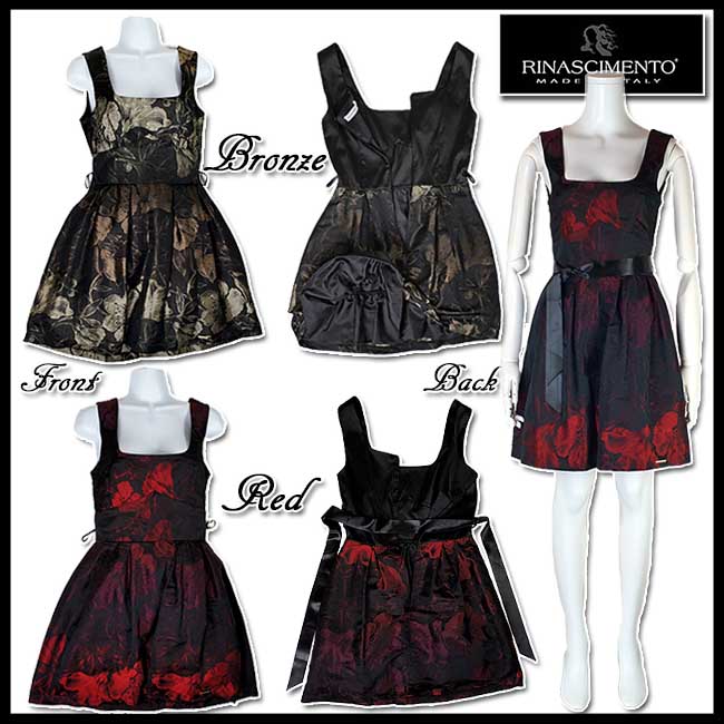 Rakuten 合わせ買い対象 Outlet イタリア Rinascimento リナシメント フラワー柄が浮き立つ綺麗なブラック ワンピース ブロンズ系とレッド系 サイズs 当初264 セレクトショップub店 春夏新色 Gmsaz Com