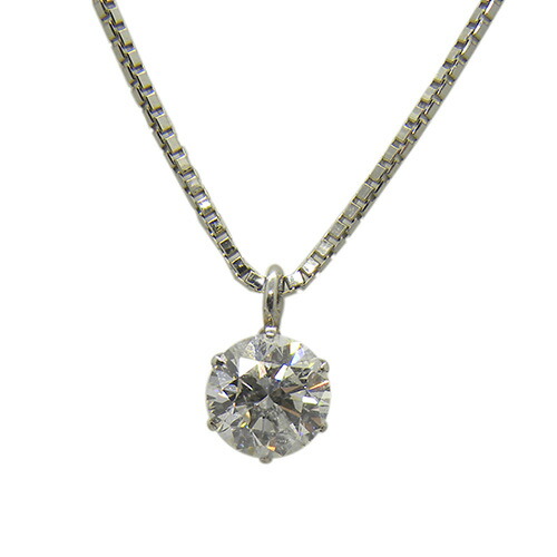 一粒ダイヤモンド ネックレス D0.354ct Fカラー I-1 VG ~45cm プラチナ PT スライド式 フリーチェーン ジュエリー 鑑定書付き【中古】|ウブロ 《質》