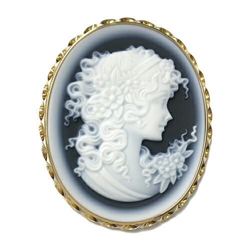 楽天市場】【限定1点】 K18 イエローゴールド メノウ カメオ