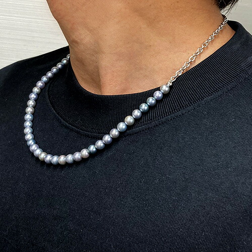 パールネックレス　真珠 シンプル ネックレス　シルバー　6.5-6.9 060552-12.jpg