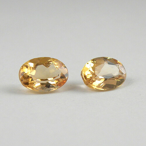 インペリアルトパーズ ルース 合計1.8ct 希少石 裸石 ２個 ペア 材料 天然石 パーツ【中古】【ネコポス配送】