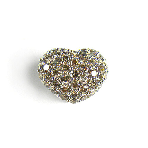 ハート パヴェ ダイヤモンド ペンダントトップ D0.6ct K18WG ホワイトゴールド カラーダイヤ TOP ジュエリー【中古】