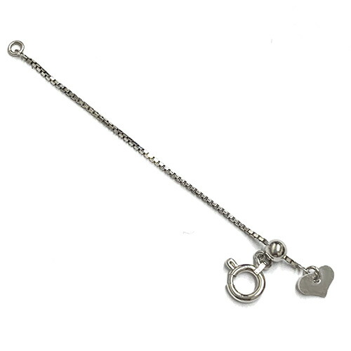 K10WG ネックレス用 スライド式 フリーアジャスター チェーン ～5cm ホワイトゴールド ベネチアン チェーン金具 延長パーツ ジュエリー 地金 【中古】【ネコポス配送】