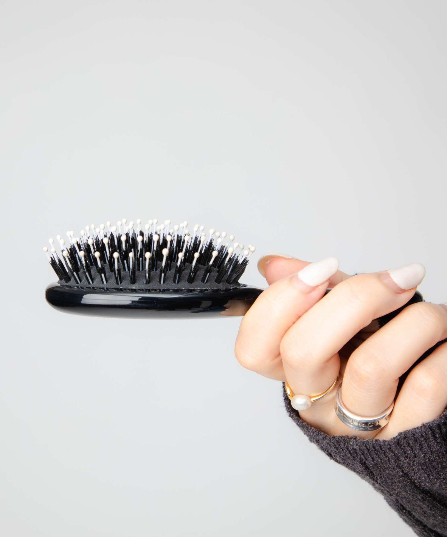 アレクサンドルドゥパリ ALEXANDRE DE PARIS NBRS-50045 ヘアブラシ レディース HAIR BRUSH ブラッシング くし コーム 櫛 シンプル ミニブラシ 髪 髪の毛 マッサージ ギフト プレゼント 旅行 トラベル お祝い 記念 14cm エス ブロス プヌー セクシー ブラック|UBLANC