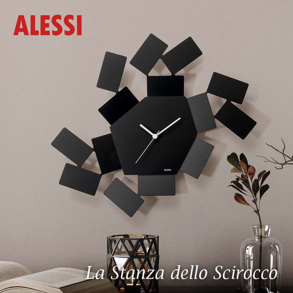 ALESSI キッチンクロック 壁掛け時計 ポストモダン ワインレッド ALESSI キッチンクロック 壁掛け時計 ポストモダン ワインレッド