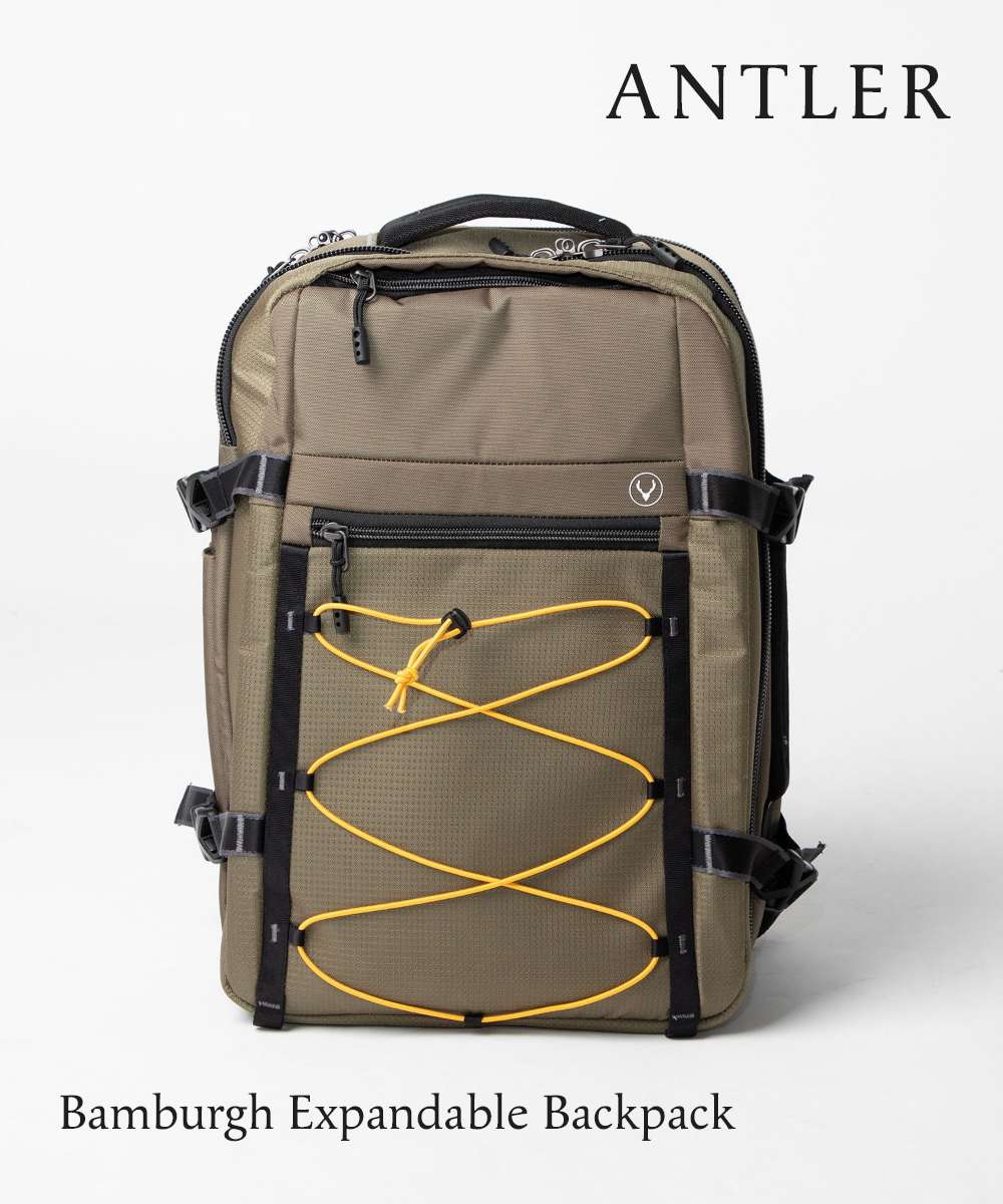 アントラー Antler 4705109082 うしろ側容器に並べる Bamburgh Expandable Backpack メンズ レディース 御徒面子 バン薔薇 エクスパンダブル 背嚢 心地好い アウトドア 山歩き 難民キャンプ 旅する 思わしい マイコン納める可 カーキ バックパック・リュック-男女兼用バッグ-バッグ