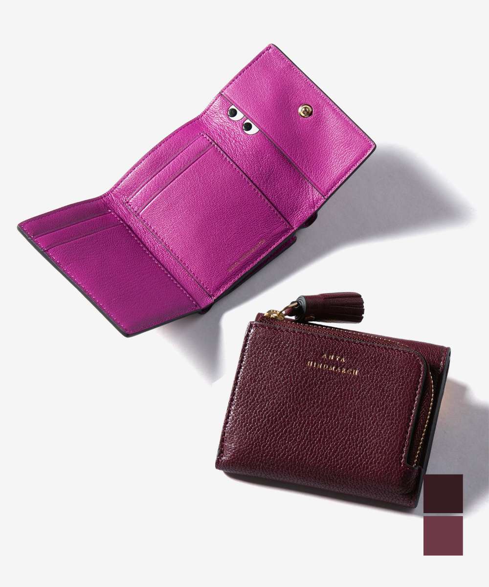 アニヤ ハインドマーチ ANYA HINDMARCH Mini Trifold Zip Peeping Eyes in Shiny Capra Perrier ミニ ウォレット ピーピングアイズ 三つ折り財布 レディース 財布 小物 5050925201308 5050925204866