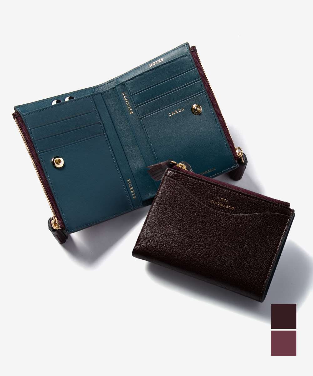 アニヤ ハインドマーチ ANYA HINDMARCH Small Double Zip Wallet Peeping Eyes in Shiny Capra Perrier スモール ダブルジップ ウォレット ピーピングアイズ 二つ折り財布 レディース 財布 小物 5050925201315 5050925204873|UBLANC