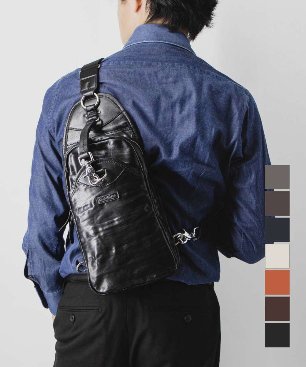 【美品】ダニエル&ボブ ボディバッグ PIPPO RODIブラックレザー 美品＊ダニエル&ボブ ボディバッグ PIPPO RODIブラックレザー