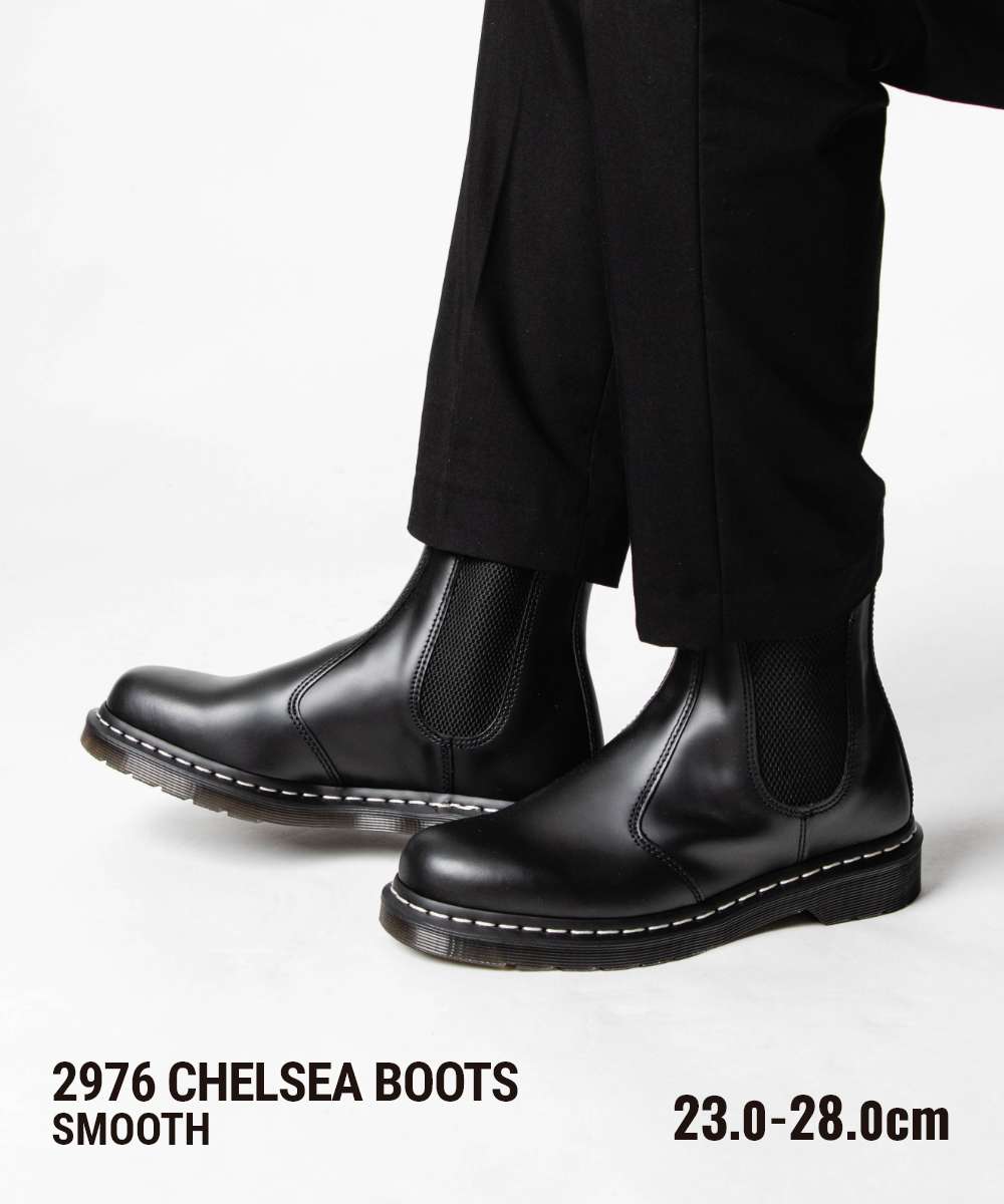 ドクターマーチン Dr.Martens 2976 CHELSEA BOOTS チェルシーブーツ WHITE STITCH LEATHER ホワイトステッチ レザー 26257001 サイドゴア メンズ シューズ|UBLANC
