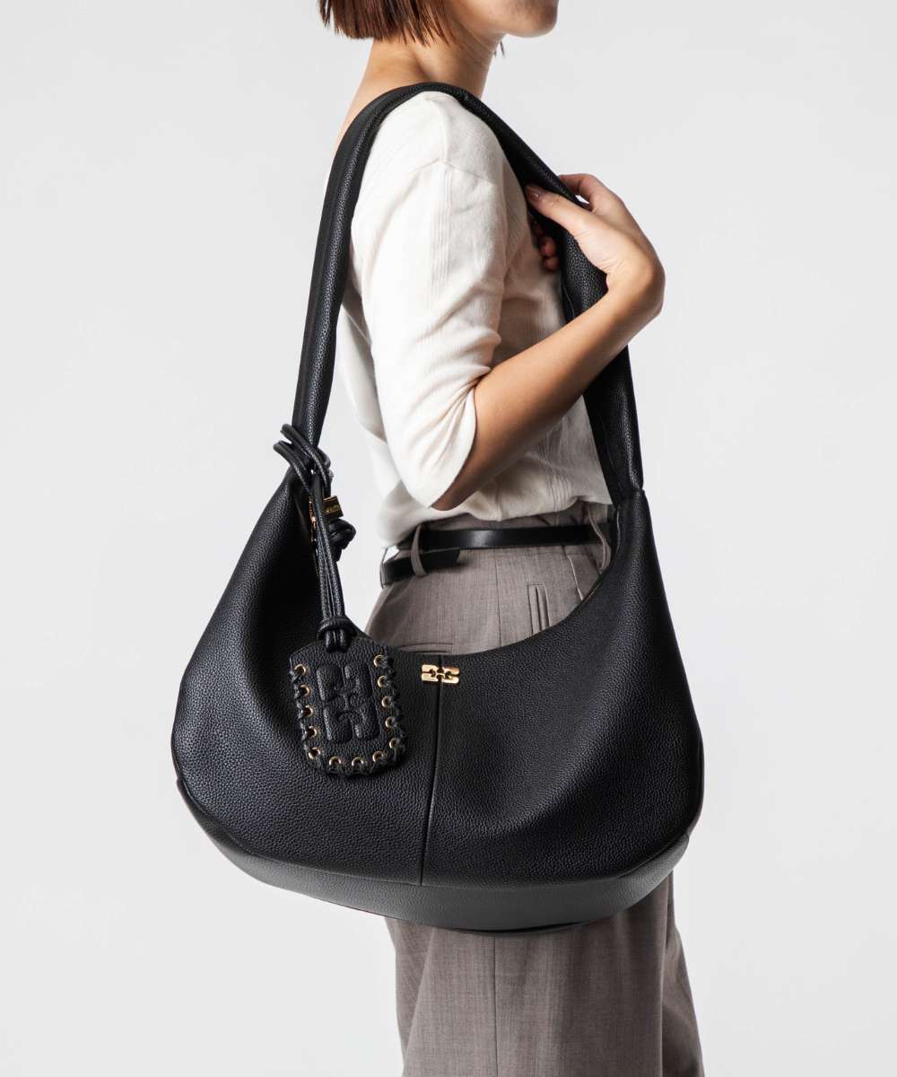 ガニー GANNI Grained Medium Hobo bag グレインド ミディアム ホーボーバッグ A6981 5894 ショルダーバッグ レディース バッグ