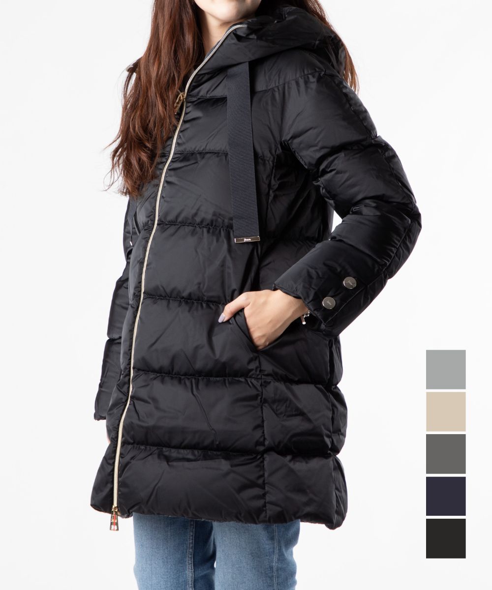 地獄ノ HERNO A-Shape エーシェイプ JACKET IN SATIN 繻子A伝達ルート厚地の外套 PI1304D 12170Z 落ちこむ上衣 A伝達ルート レディース アウター