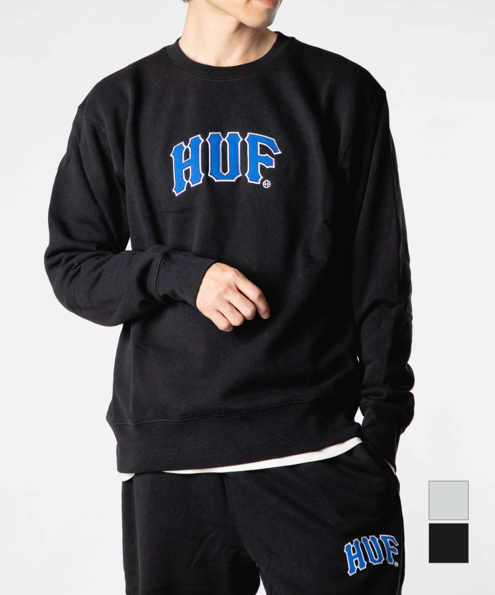 ハフ HUF ARCH APPLIQUE CREWNECK アーチ アップリケ クルーネック PF00766 トレーナー スウェット ロゴ メンズ レディース トップス