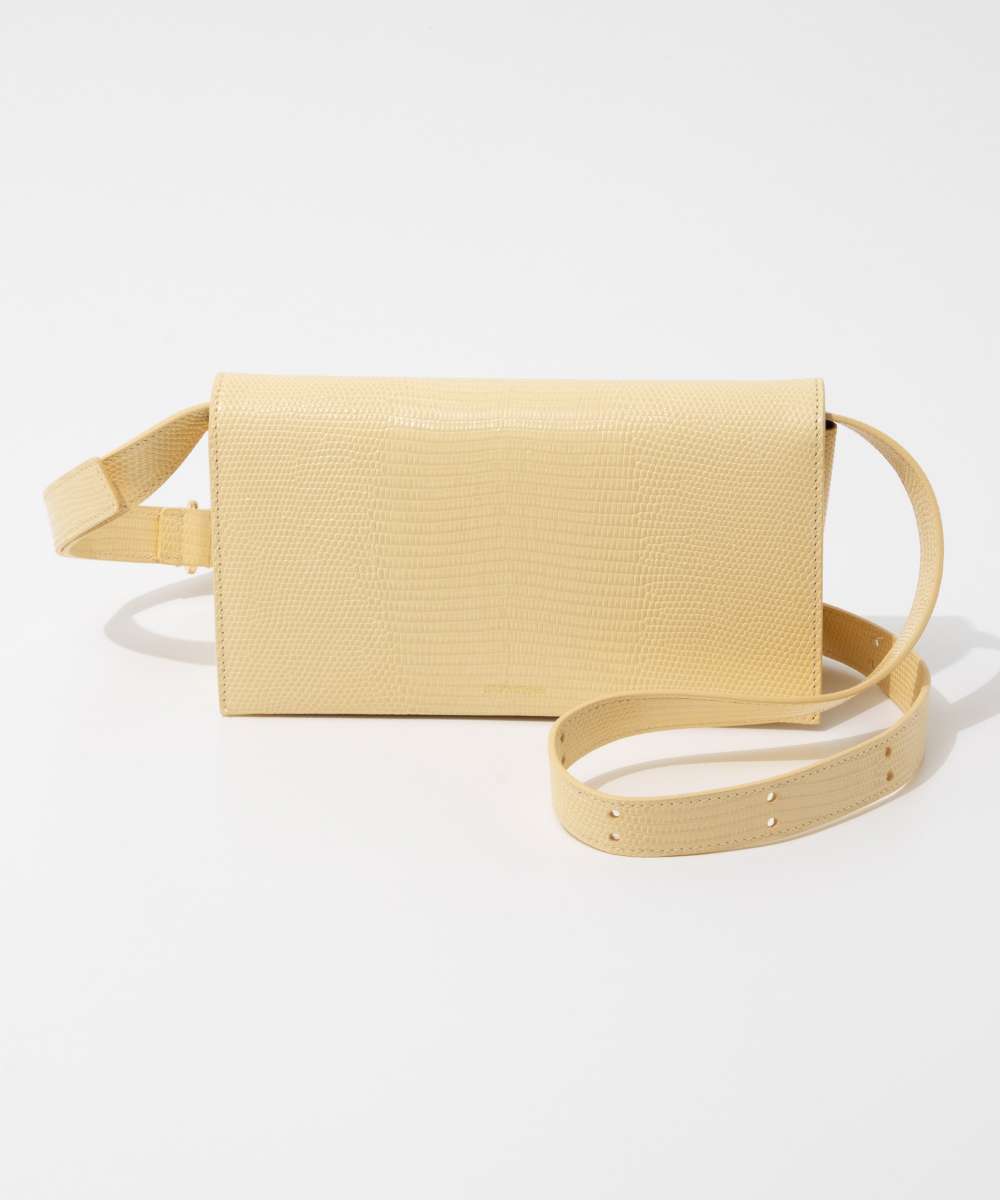 JIL SANDER ベージュ レザー ショルダーバッグ ジルサンダー レザー ショルダーバッグ ベージュ XW013895｜中古