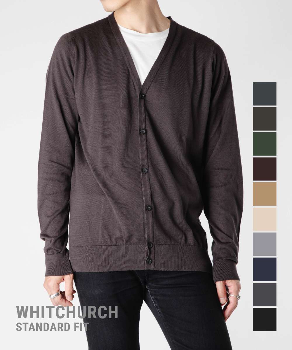 ジョンスメドレー JOHN SMEDLEY MAINLINE WHITCHURCH STANDARD FIT 30G ウィッチチャーチ ジレー 標準尺度相応う 長袖 Vのど首 メンズ トップス