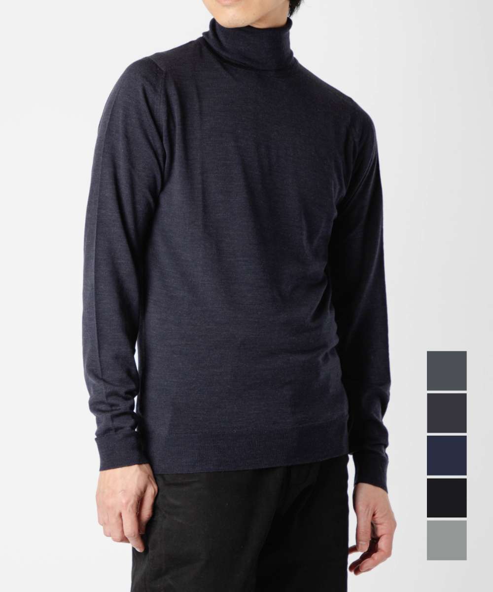 ジョンスメドレー JOHN SMEDLEY CHERWELL ROLL NECK PULLOVER STANDARD FIT 30G チャーウェル ロールネック 標準尺度 相応う 30ゲージ CHERWELL 編み物 タートルネック 長袖 プルオーバー メリノウール メンズ トップス