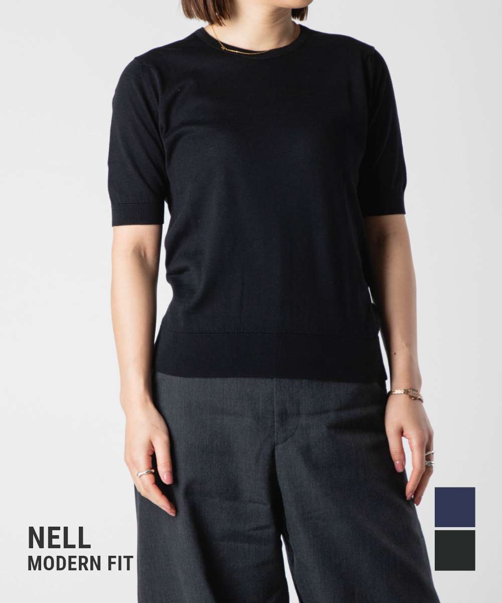 ジョンスメドレー JOHN SMEDLEY レディース 半袖ニット NELL SWETER RN SS シーアイランドコットン MODERN FIT 30G 30ゲージ JOHN SMEDLEY ジョンスメドレー レディース 半袖ニット NELL