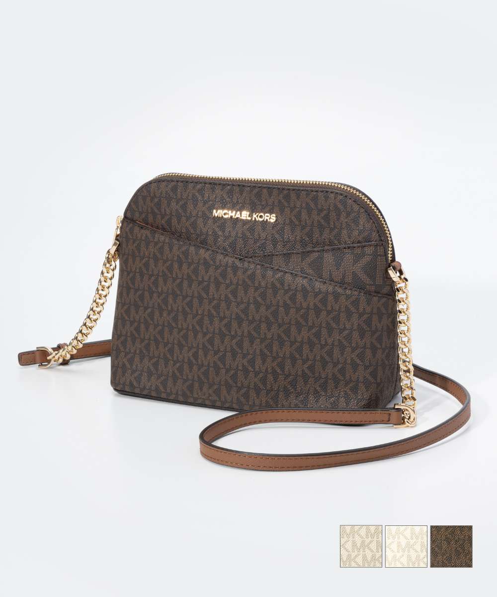 マイケルコース MICHAEL KORS Jet Set Travel Medium Logo Dome Crossbody Bag JET SET TRAVEL ドーム クロスボディ ミディアム MKシグネチャー 35F1GTVC6B PBLMT ボディバッグ レディース バッグ パウダーブラッシュマルチ|UBLANC