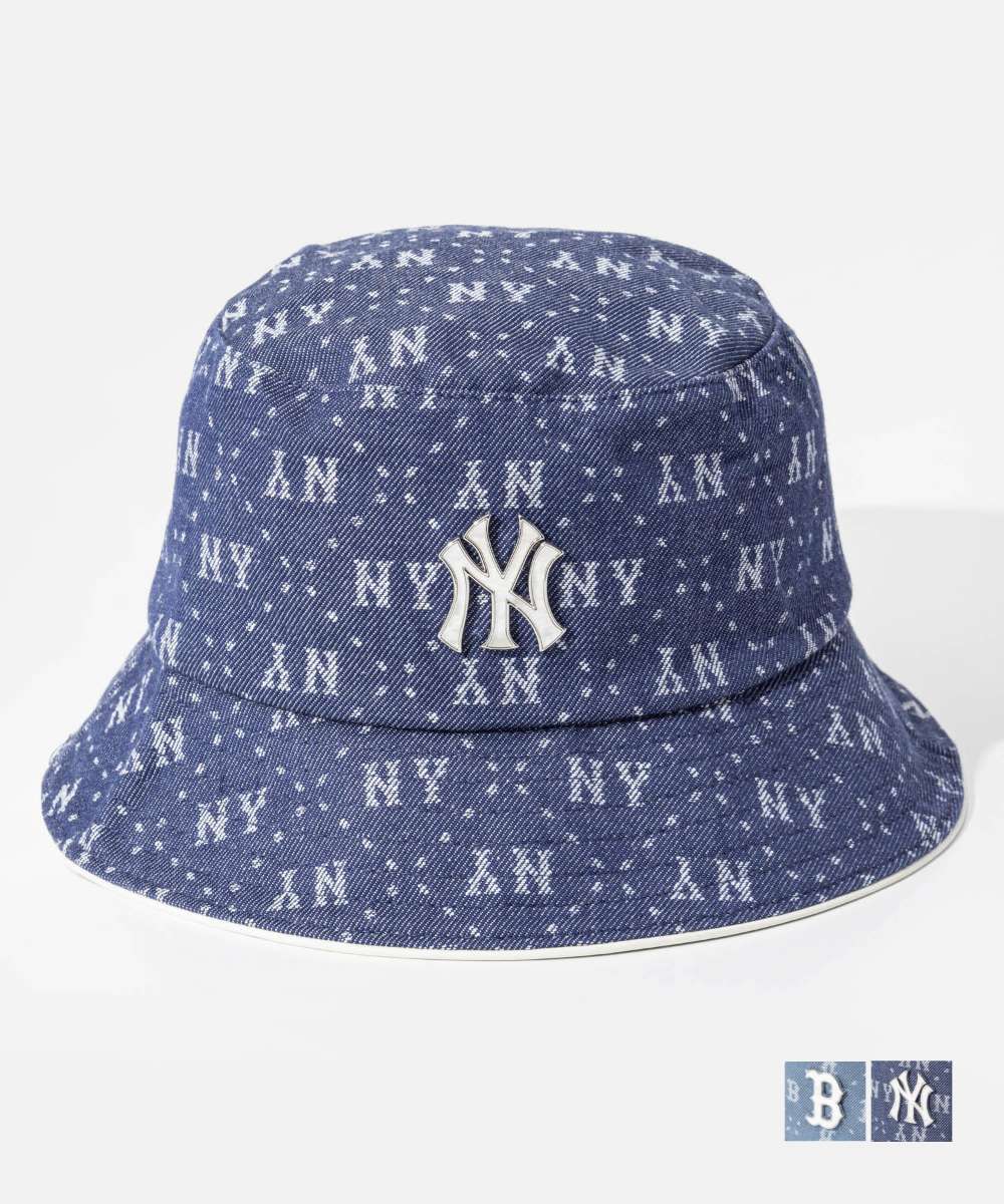 MLB Korea Denim Dia Monogram Bucket Hat 3AHTMD13N ハット エムエルビーコリア MLB Korea Denim Dia Monogram Bucket Hat