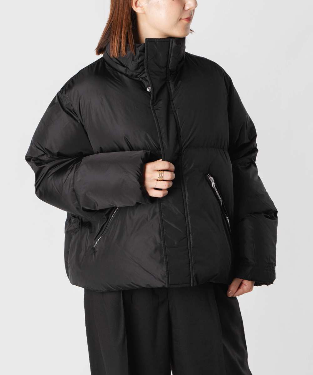 MM6 ショートダウンジャケット　レザーS52AM0176 女性 M マルジェラ MM6 ショートダウンジャケット レザーS52AM0176 女性 M