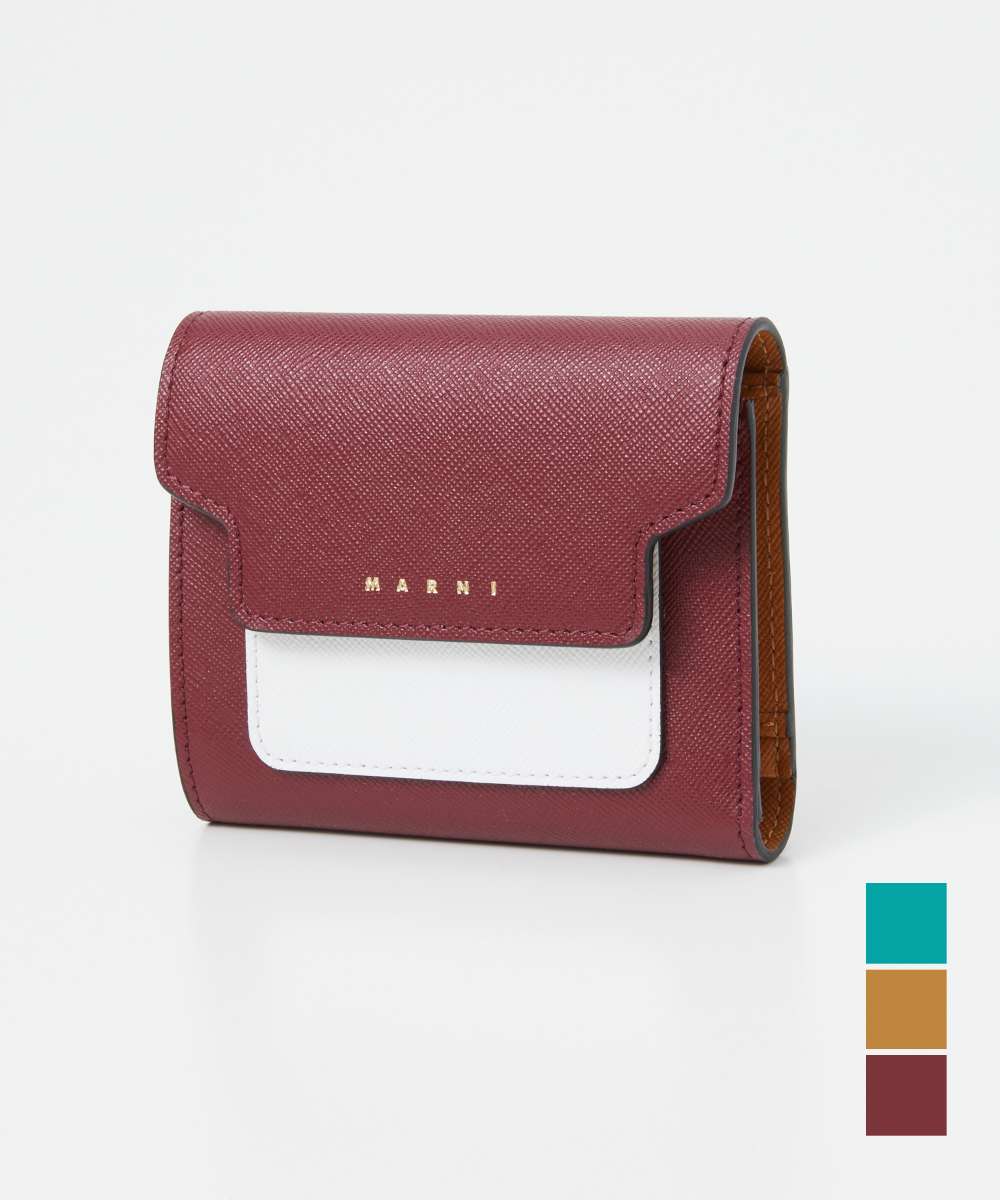 楽天市場】マルニ MARNI 二つ折り財布 レディース 財布 ジップ 