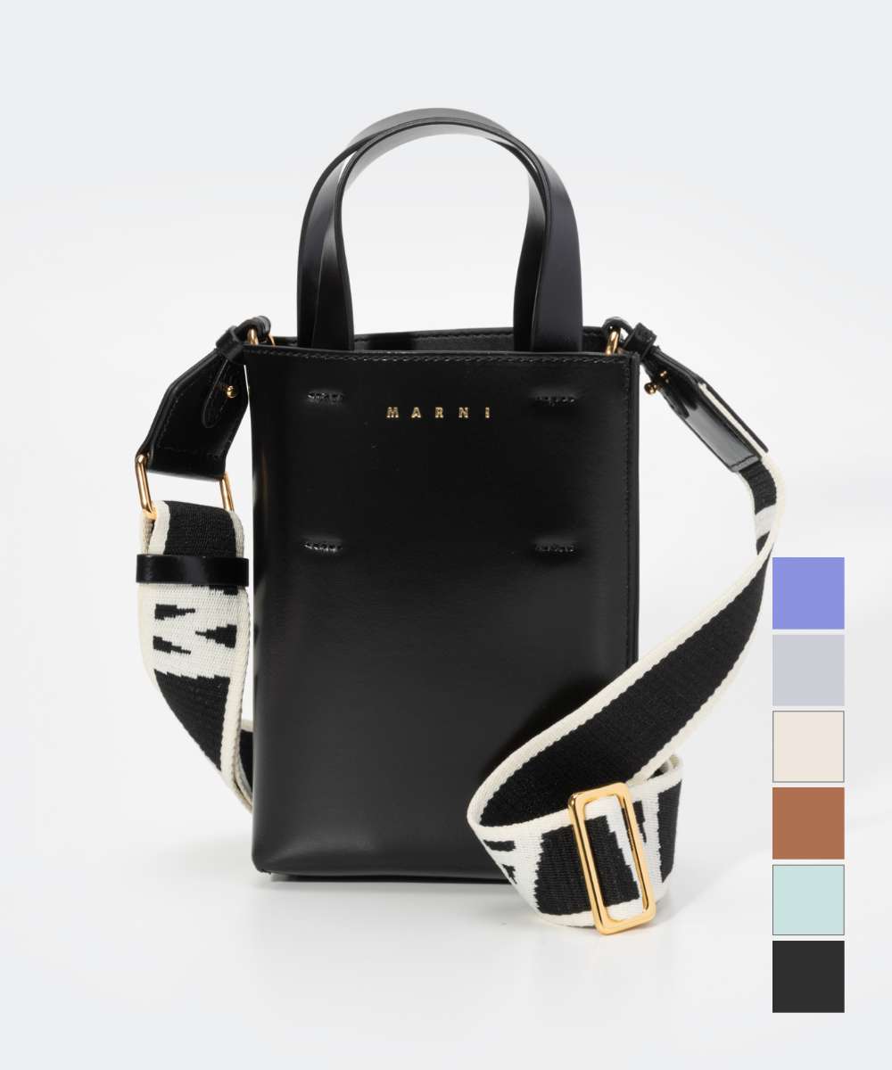 マルニ MARNI SHMP0050U0 LV639 トートバッグ レディース バック ミュゼオ ナノ 3way シンプル ロゴ 通勤 旅行 おしゃれ プレゼント ギフト 鞄 贈り物 記念 お祝い MUSEO BAG NANO ブラック