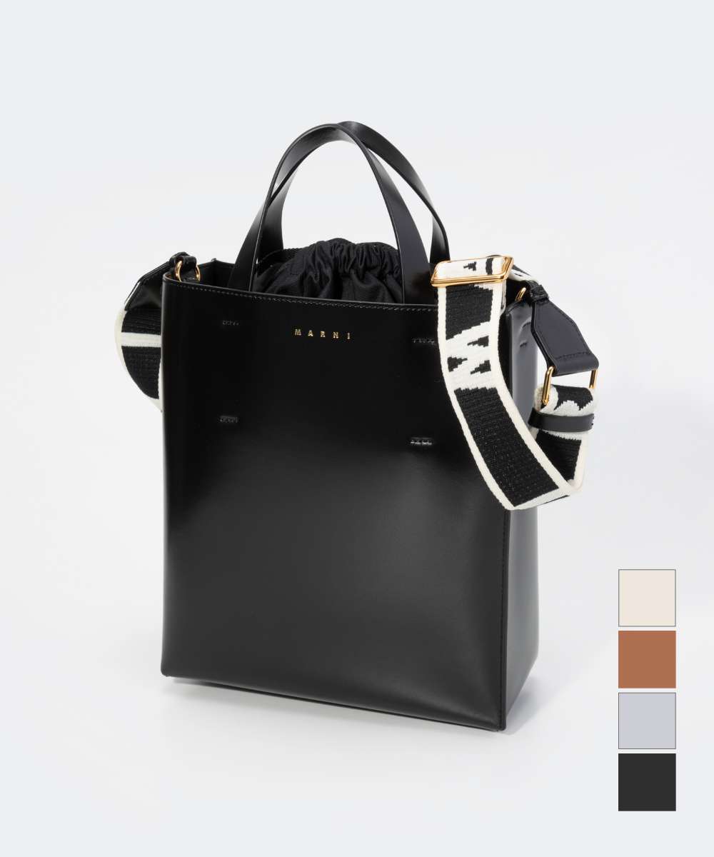 マルニ MARNI SHMPV01TU0 LV639 トートバッグ レディース バック ミュゼオ スモールバッグ シンプル ロゴ 通勤 旅行 ショッピングバッグ おしゃれ プレゼント ギフト 鞄 贈り物 記念 お祝い MUSEO BAG ブラック