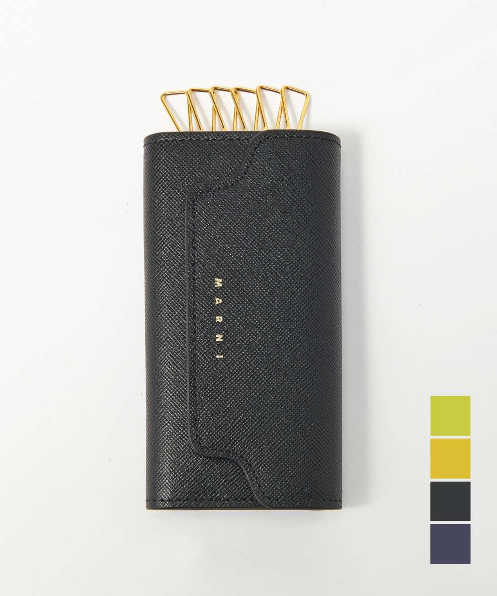 【ほぼ未使用】マルニ　キーケース　6連　マルニメンディング刺繍　キーリング 楽天市場】MARNI マルニ ロゴ刺繍 レザー6連 キーケース