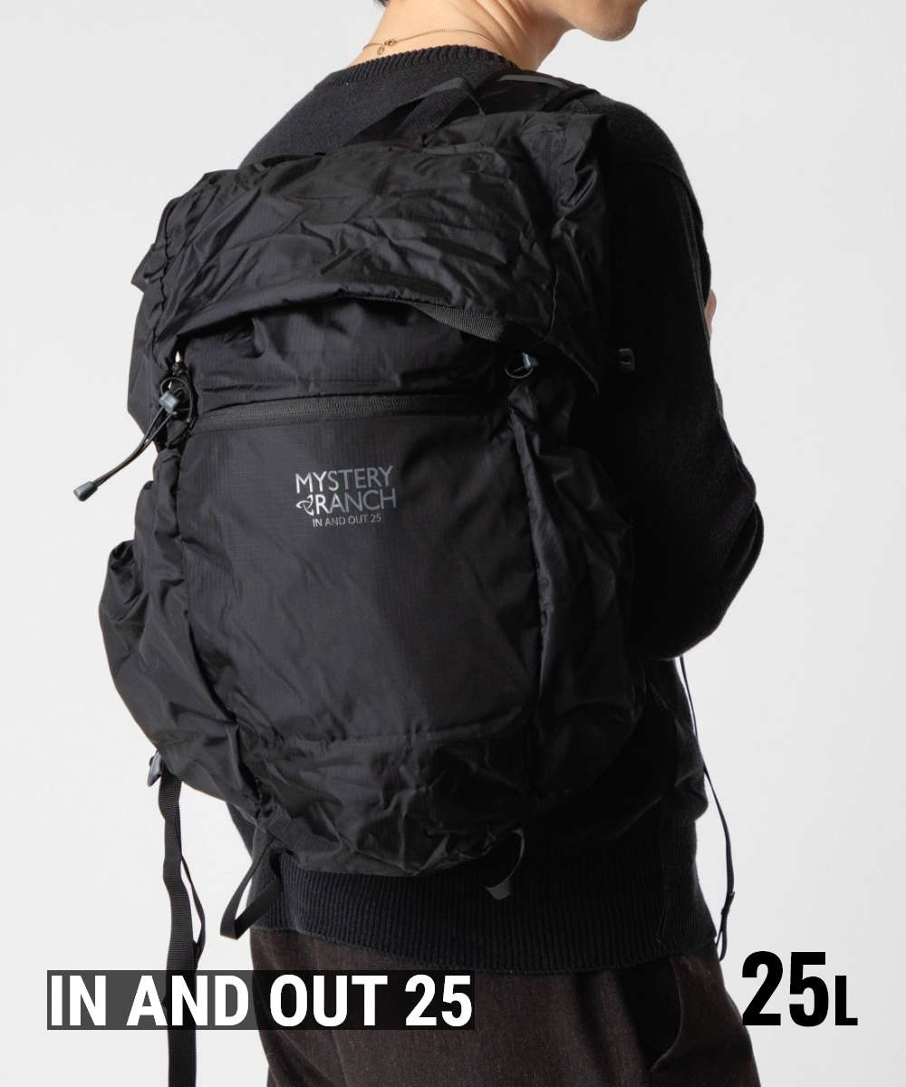不可思議晩ご飯 MYSTERY RANCH OUTDOOR TRAIL アウトドア トレイル In and Out 25 はたご屋 \u0026 アウト 25L 113243 うしろ側容器に並べる 背嚢 ユニ一発やる 御徒面子