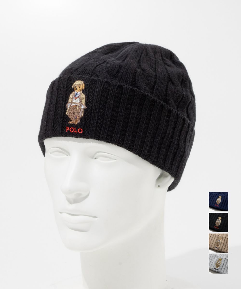 ポロ ラルフ 置き目レン POLO RALPH LAUREN bear cable beanie ベア 有線テレビ ビーニー パソコン1452 編み物帽 ポロベア メンズ 鳥打ち帽