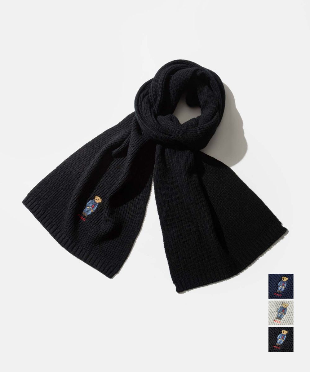 ポロ ラルフ 置き目レン POLO RALPH LAUREN solid denim bear scarf 益荒男 ジーンズ ベア えり巻き パソコン1464 えり巻き メンズ ポロベア 流行り物小物