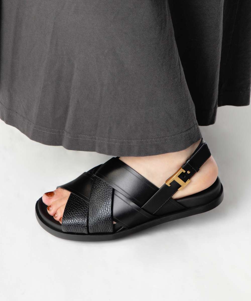 楽天市場】トッズ TOD'S サンダル レザー メタル バックル