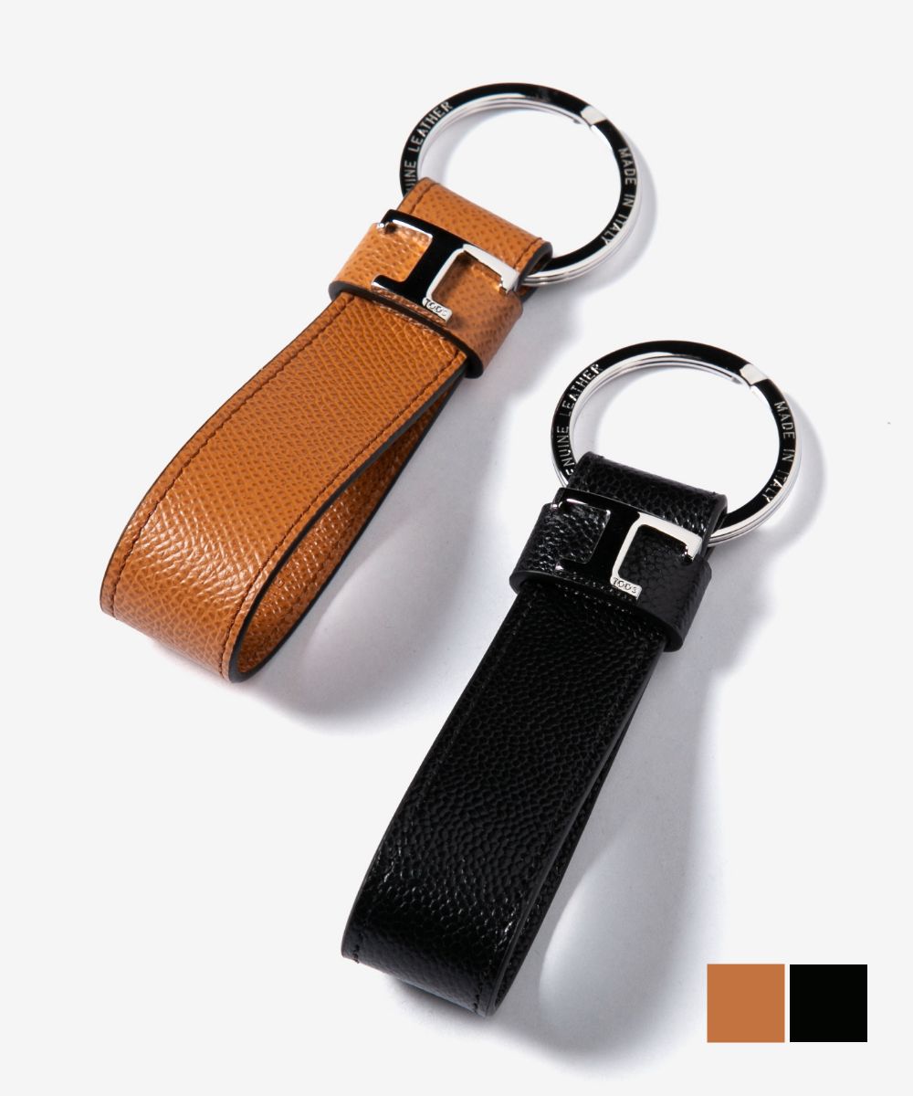 新品未使用　TOD'S キーリング 黒 レザー ゴールド トッズ TOD'S XAMTSIGA200 RLO キーリング メンズ キーホルダー