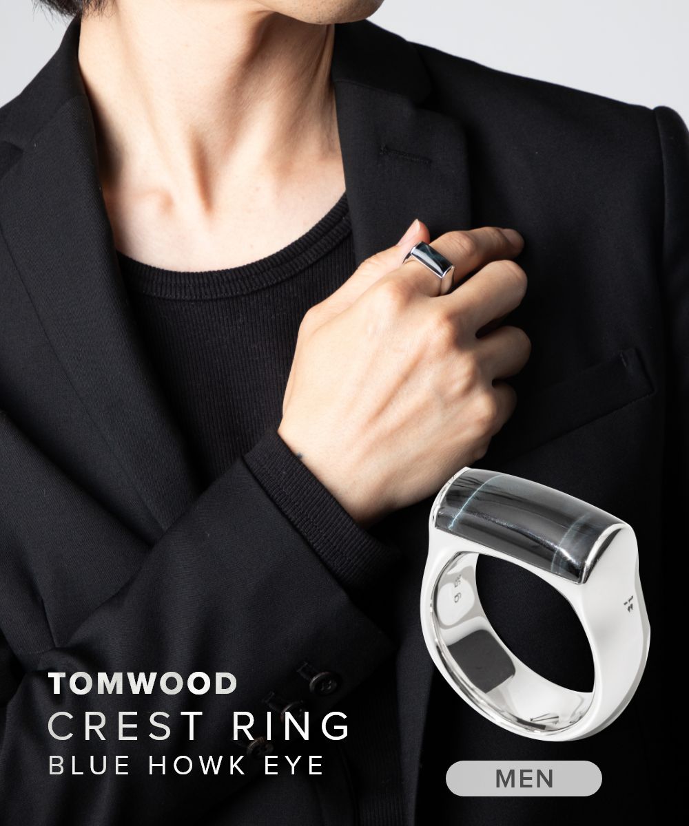 新品未使用 TOMWOOD トムウッド クレスト リング ブルーホーク 62 TOM WOOD - 新品TOM WOOD トムウッド Crest Ring ブルー