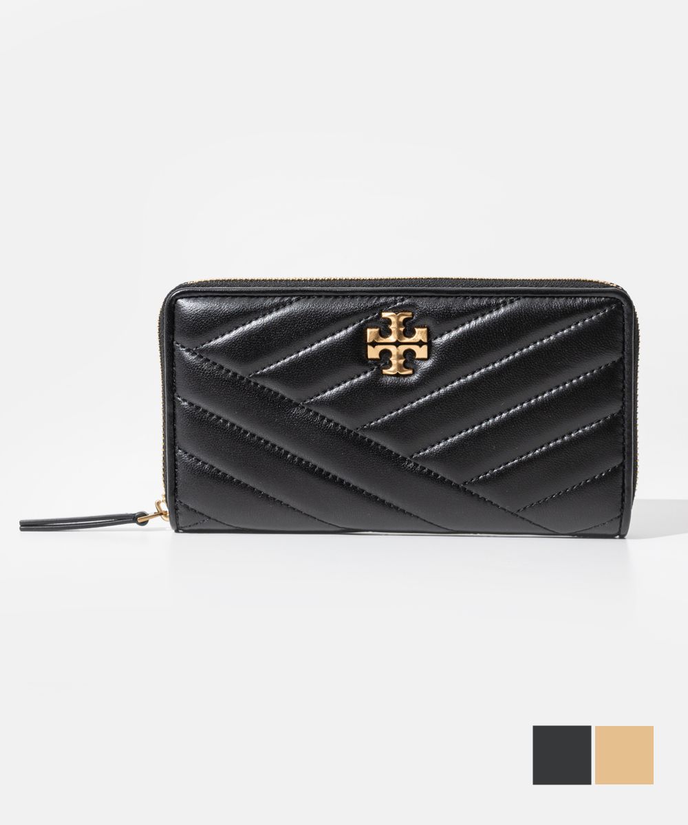 トリーバーチ TORY BURCH 90348 長紙入れ レディース 紙入れ キラ シェブロン ジップ コンチネンタル ウォレット なめし革 ロゴタイプ ラウンドジッパー 差し上げ物 今めかしい 差し上げ物 御祭り 祝する Kira Chevron Zip Continental Wallet 黒いこと