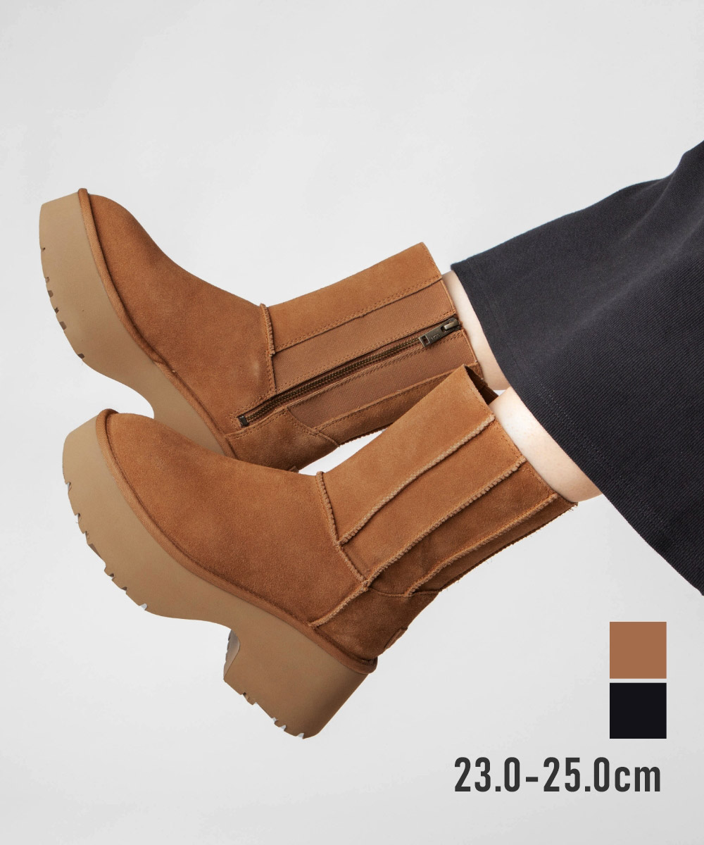 アグ UGG 1158313 ブーツ CLASSIC TWIN SEAM NEW HEIGHTS レディース シューズ 厚底ブーツ 古典派音楽 ツイン シーム ニュー ハイツ ムートンブーツ スウェード 遊撃手ブーツ 通い 通学 今めかしい 防寒 あったか 冬靴 冬季 黒いこと チェス中毒者 23.0糎～25.0糎