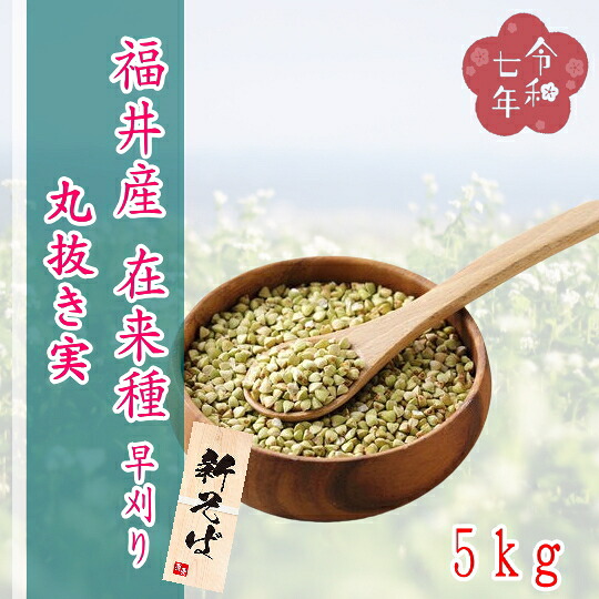 令和7年産!!福井県産在来種・丸抜き【5kg】※そばの実