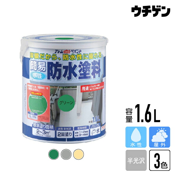 アトムハウスペイント 簡易防水塗料 1.6L