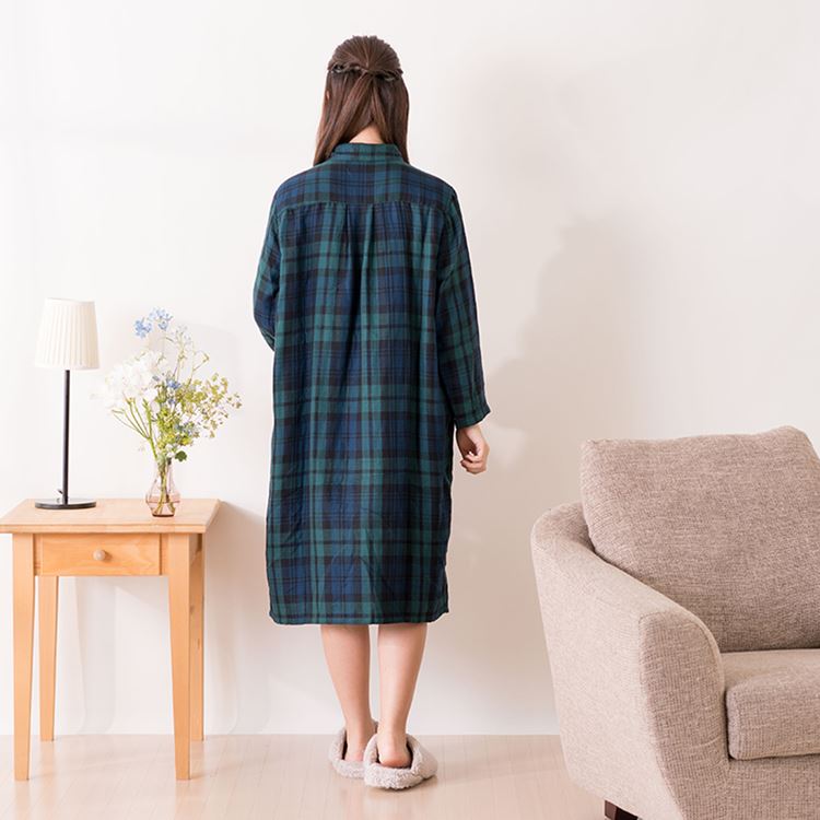 楽天市場 ルームウェア ワンピース Uchino マシュマロガーゼ タータンチェックヨーク ワンピース シャツワンピース 長袖 前開き 綿100 冬 秋冬 かわいい 内野タオル ギフト 贈り物 プレゼント Uchino Online Shop