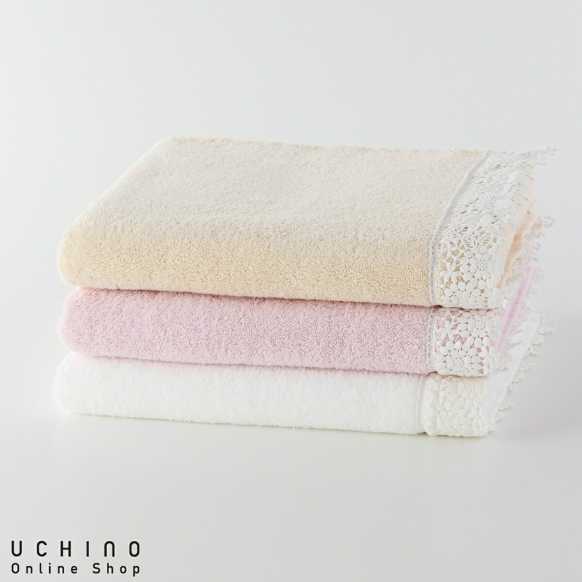 【UCHINO公式店】ウチノ【送料無料】 フェリシテ バスタオル｜約70×141.5cm UCHINO エレガント 小花モチーフ レース 超長綿 ギフト ウチノ UCHINO UCHINO art 【内野タオル】 ギフト 贈り物 プレゼント