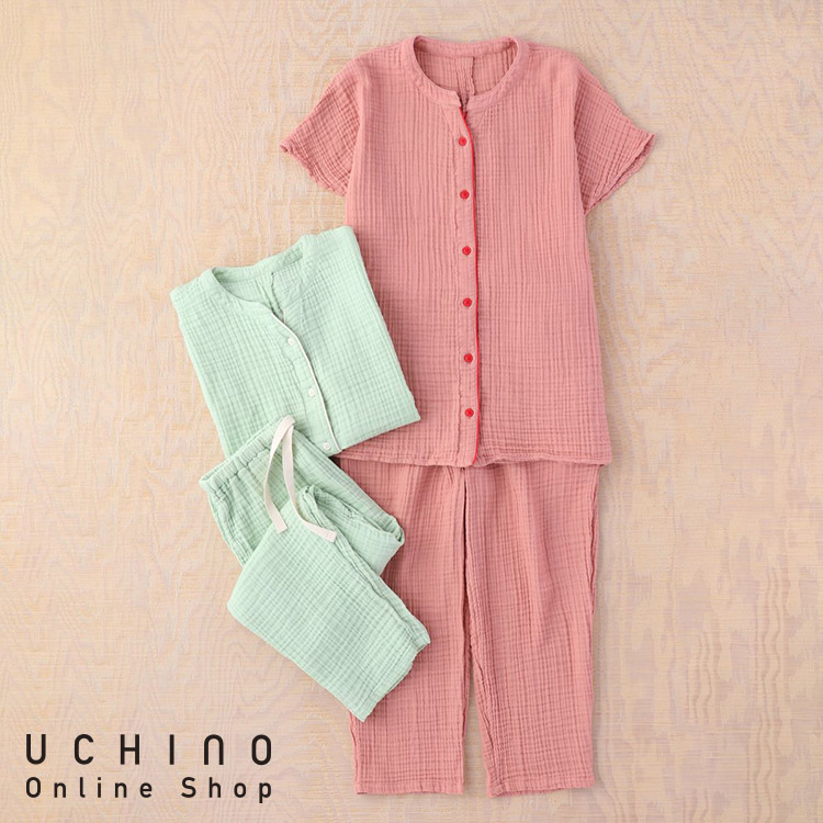 【楽天市場】クレープガーゼ UCHINO カラー 半袖 レディース 