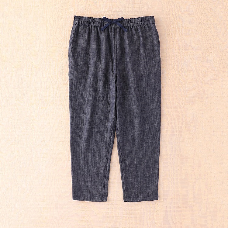 UCHINOマシュマロガーゼシャンブレーメンズパンツズボンゆったり秋冬ボトムスデニムロングパンツ綿100%綿ルームウェアウチノタオル【内野タオル】ギフト贈り物プレゼント