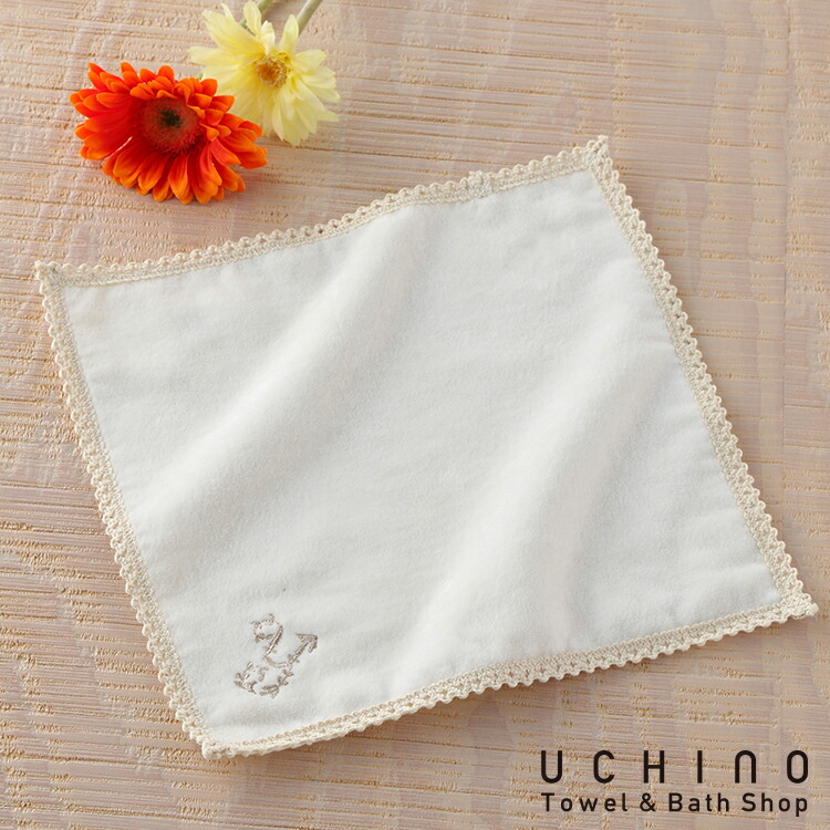 楽天市場】イニシャル刺繍BBレースカラー タオルハンカチ